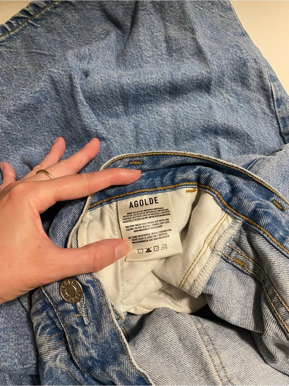 Agolde Ellis Long Denim Shorts